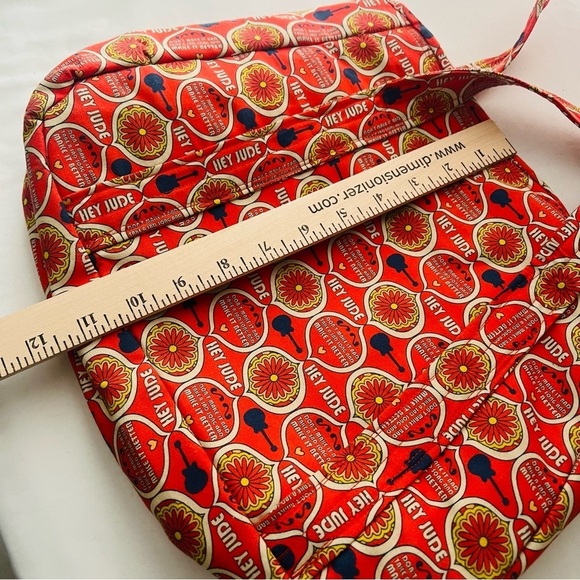 Hey Jude Women’s Red Multicolored Geometric Tote Shoulder Bag All Over Patterned - Picture 6 of 9